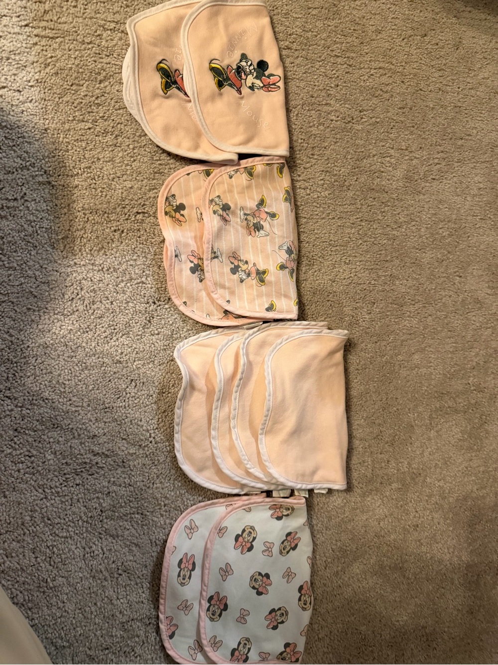 Peach Minnie Mouse Baby bibs - Disney